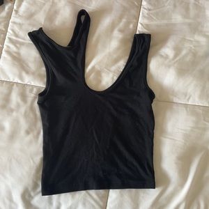 black off the shoulder tank top